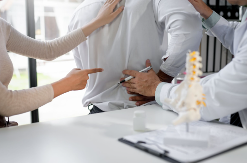 medical profession examining back